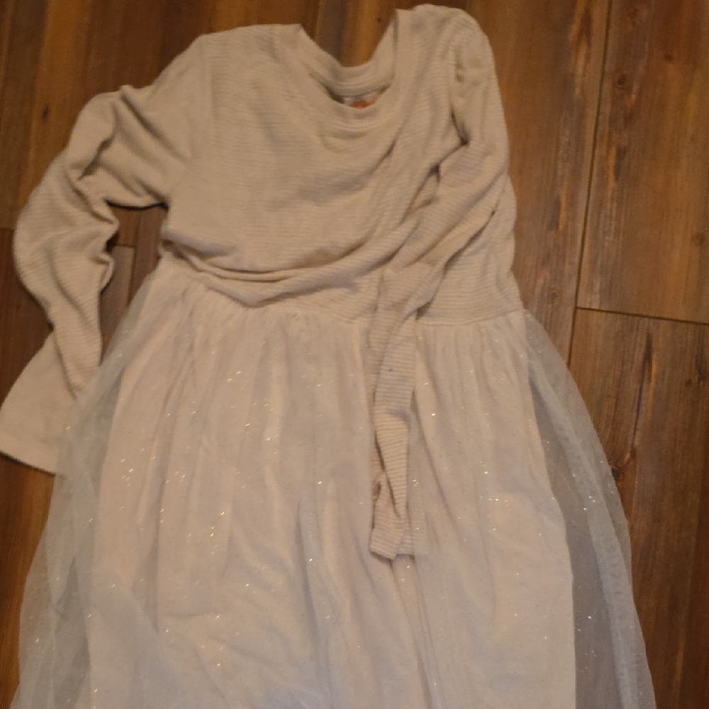 Cat & Jack Cream Sparkle Kids Dress